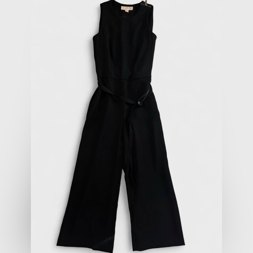 Size 00 Black Michael Kors Crew Neck Jumpsuit